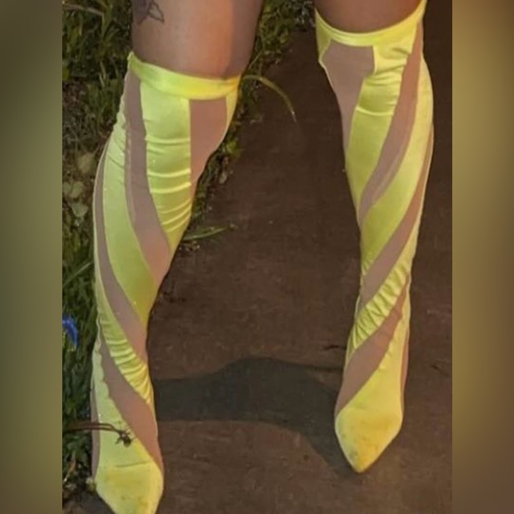 Knee high like green heels